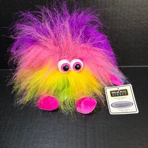Ideal Toys Direct Plush Monster Small Rainbow Neon Fur Fuzzy Long Hair Bulge Eye